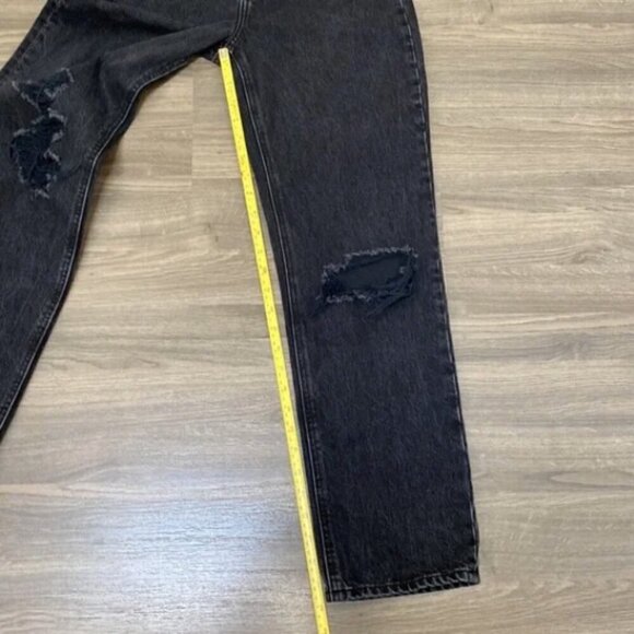 ARITZIA DENIM FORUM Joni Hi-Rise Loose Jean Black Wash Distress Rips 25x29L - Picture 16 of 16